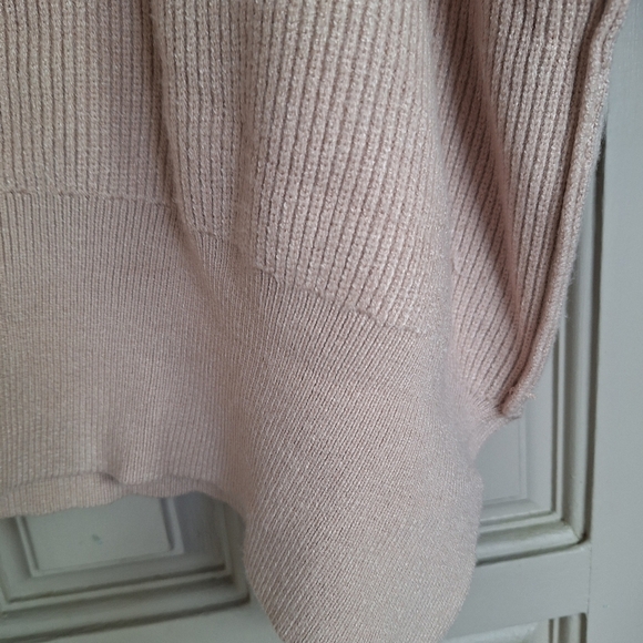 Unisex Oversized Sweater SzL Long Sleeve Knit Banded Hem/Collar/Cuff Creme Knit - Picture 6 of 9